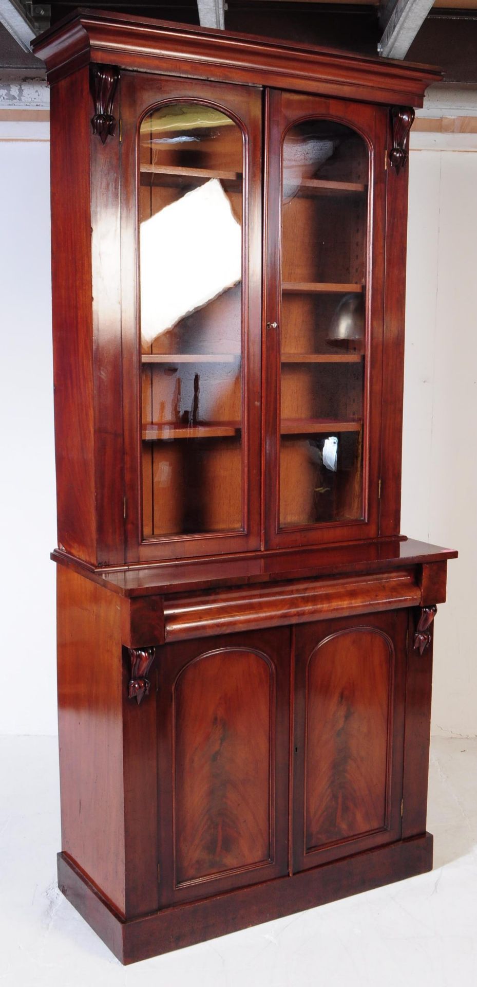 VICTORIAN MAHOGANY LIBRARY BOOKCASE CABINET