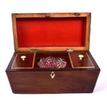 19TH CENTURY GEORGE III MAHOGANY TEA CADDY