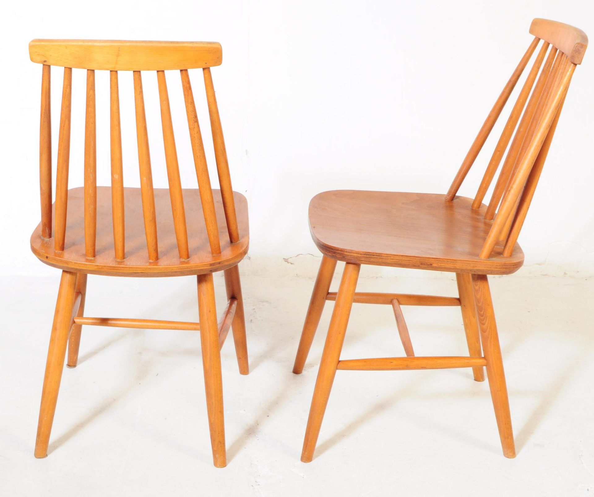 FOUR MID CENTURY STICK BACK DINING CHAIRS - Image 3 of 3