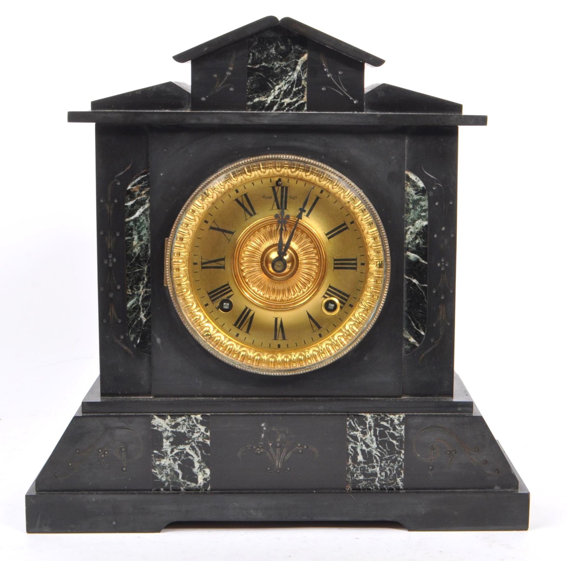 19TH CENTURY VICTORIAN SLATE MANTEL CLOCK