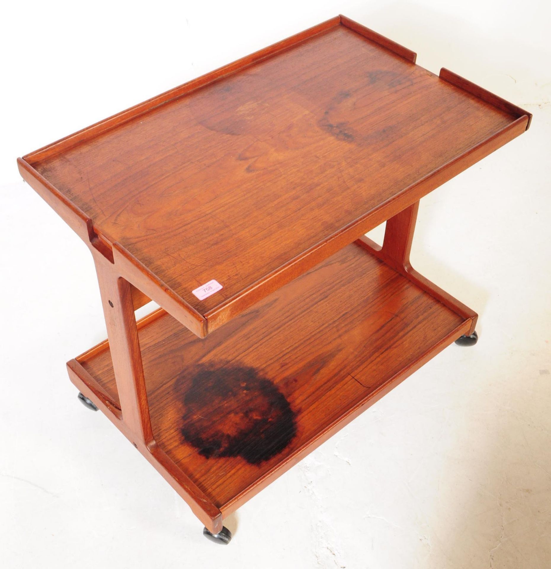 DANISH MODERN DESIGN - MID CENTURY TEAK TRION DRINKS TROLLEY - Image 2 of 6