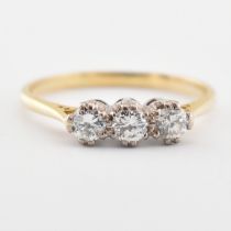 GOLD & DIAMOND THREE STONE RING