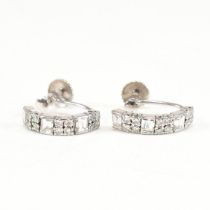 PAIR OF PLATINUM WHITE GOLD & DIAMOND EARRINGS