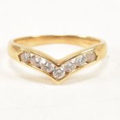 HALLMARKED 18CT GOLD & DIAMOND WISHBONE RING