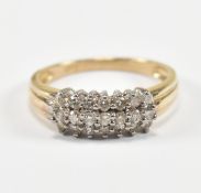 9CT GOLD & DIAMOND CLUSTER RING