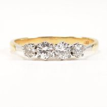 18CT GOLD & DIAMOND FOUR STONE RING