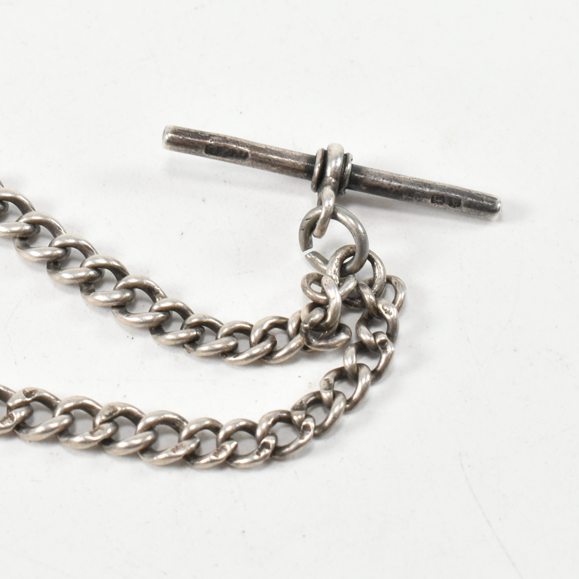 TWO HALLMARKED SILVER ALBERT CHAINS - Image 3 of 6