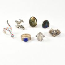 COLLECTION OF CONTEMPORARY 925 SILVER RINGS