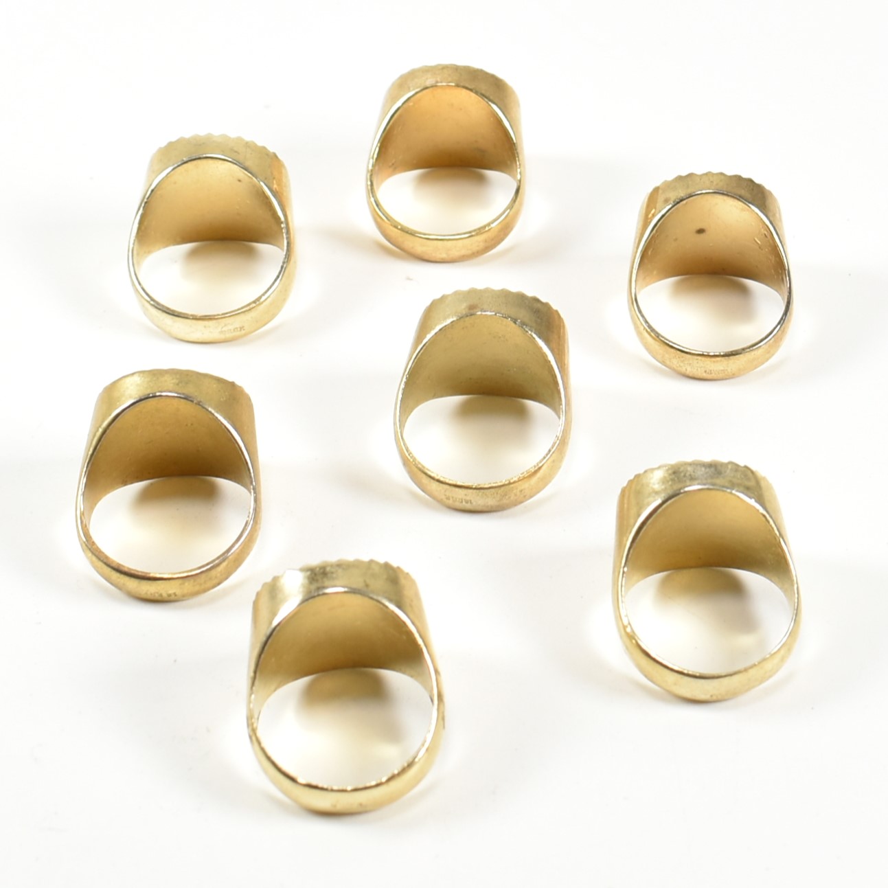 SIX GOLD TONE METAL FAUX SOVEREIGN RINGS - Image 2 of 6