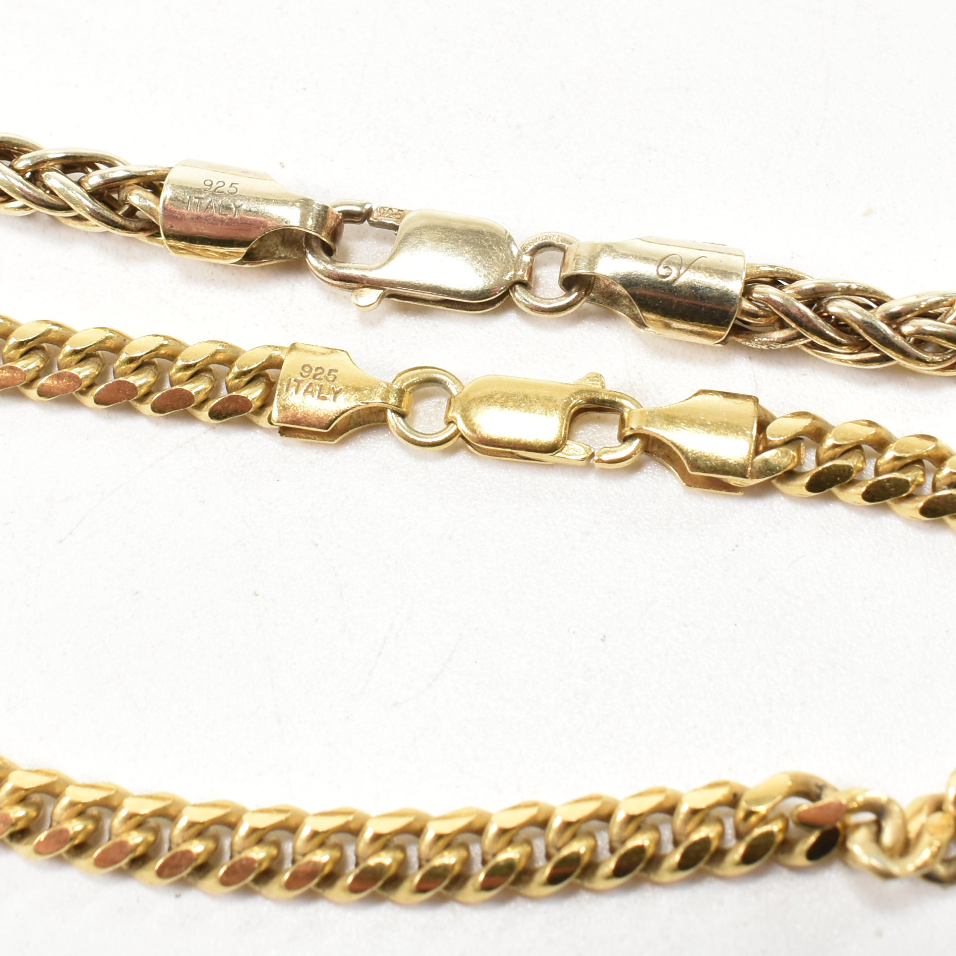 TWO ITALIAN GOLD ON 925 SILVER CHAIN NECKLACES - Image 4 of 4