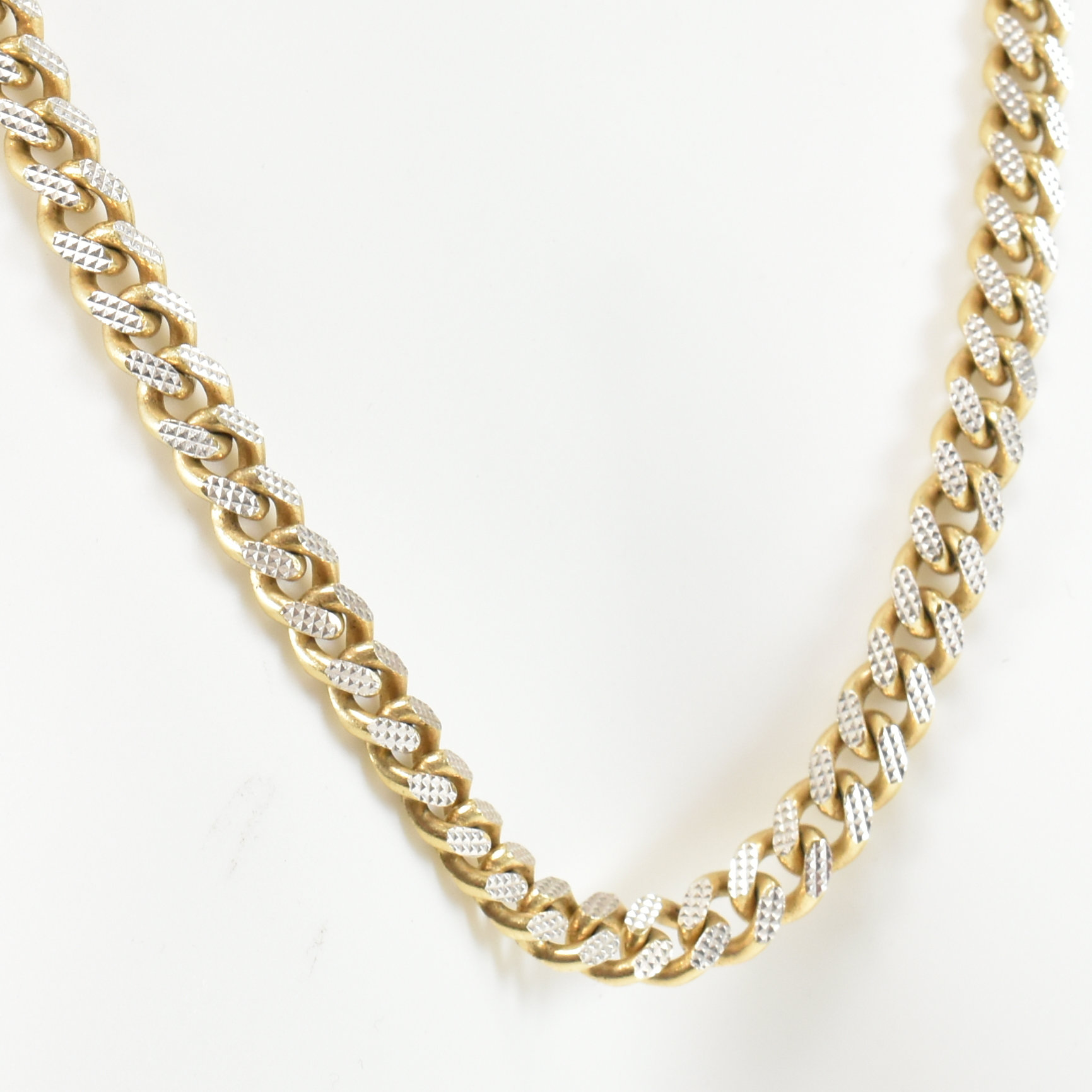 ITALIAN GOLD ON 925 SILVER CURB LINK CHAIN NECKLACE - Bild 7 aus 7