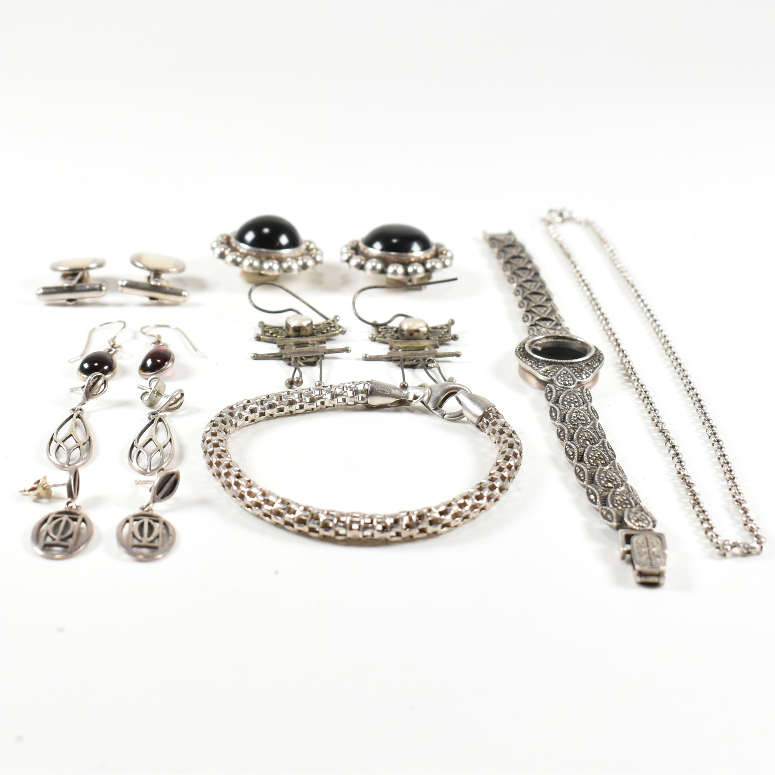 COLLECTION OF SILVER & GEM SET JEWELLERY - Image 6 of 7