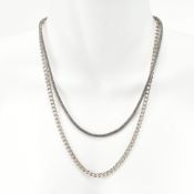 TWO 925 SILVER CHAIN NECKLACES