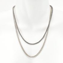 TWO 925 SILVER CHAIN NECKLACES