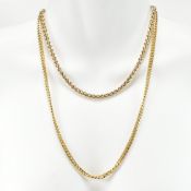TWO ITALIAN GOLD ON 925 SILVER CHAIN NECKLACES