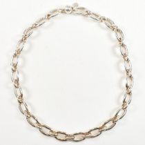 HALLMARKED SILVER FANCY LINK CHAIN NECKLACE