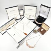 COLLECTION OF BOXED SILVER AND WHITE METAL JEWELLERY