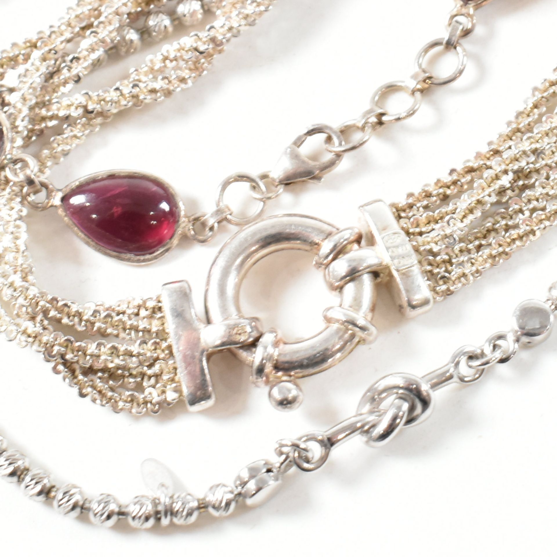 COLLECTION OF 925 SILVER & GARNET JEWELLERY - Image 4 of 5