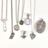 COLLECTION OF SILVER PENDANT NECKLACES & NECKLACE PENDANTS