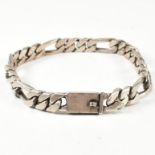 SILVER CURB LINK FIGARO CHAIN BRACELET