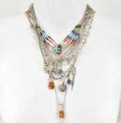 COLLECTION OF VINTAGE & LATER 925 SILVER NECKLACES & CHAIN PENDANTS
