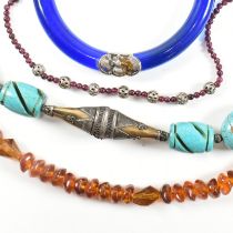 CHINESE GLASS BANGLE & BEADED NECKLACES