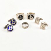 COLLECTION OF SILVER & MASONIC JEWELLERY