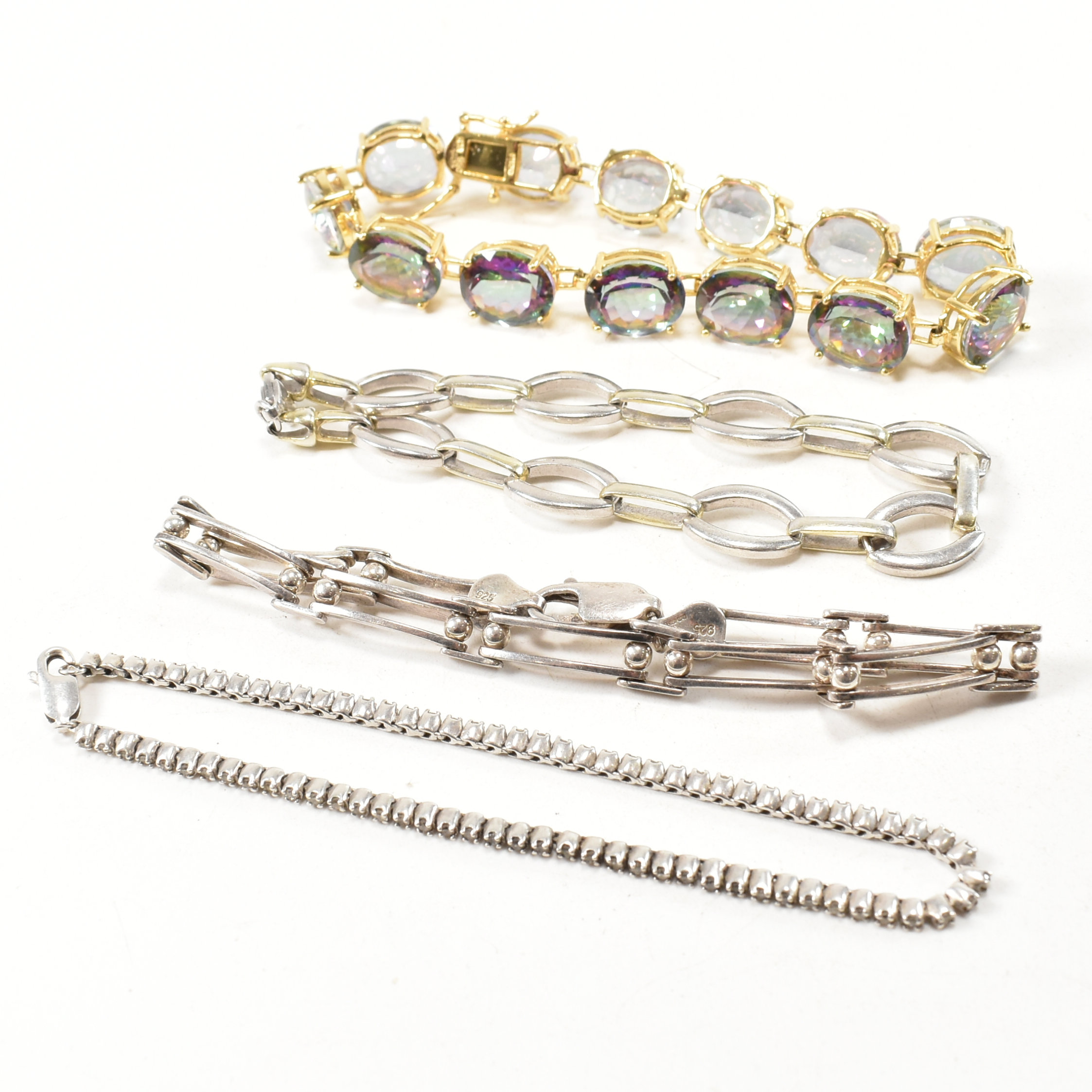 COLLECTION OF 925 SILVER & GEM SET BRACELETS - Image 4 of 6