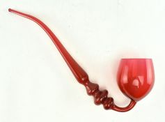 CIRCA 1850 VICTORIAN RUBY GLASS PIPE