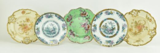 COLLECTION OF FIVE HIGH VICTORIAN CABINET PLATES
