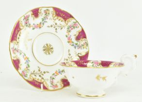 EARLY 19TH CENTURY DAVENPORT PORCELAIN TEACUP AND SAUCER