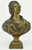 RICHAUD ET CIE - 19TH CENTURY FRENCH BRONZE BUST OF WOMAN