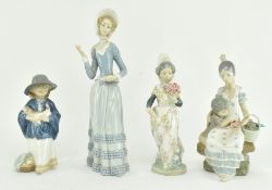 COLLECTION OF FOUR NAO & LLADRO PORCELAIN FIGURINES