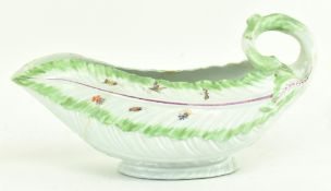 18TH CENTURY 1ST PERIOD WORCESTER CABBAGE LEAF SAUCE BOAT