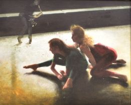 COLIN FROOMS - UNTITLED OIL ON CANVAS PAINTING OF DANCERS