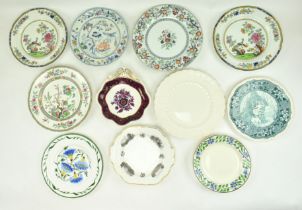 COLLECTION OF TEN REGENCY & LATER PORCELAIN CABINET PLATES