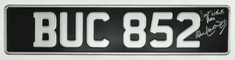 DAD'S ARMY - IAN LAVENDER SIGNED JONES' VAN NUMBER PLATE