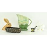 BESWICK - COLLECTION OF FIVE CERAMIC FIGURES & JUG