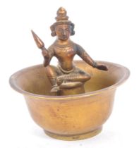 EARLY 20TH CENTURY INDIAN BRONZE BOWL INCENSE BURNER