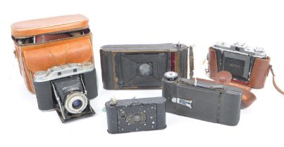 COLLECTION OF 20TH CENTURY FOLDING CAMERAS