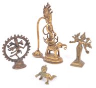 FOUR MID TO LATE 20TH CENTURY BRONZE & BRASS FIGURINES