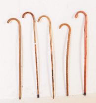 COLLECTION OF VINTAGE 20TH CENTURY WOODEN WALKING STICKS