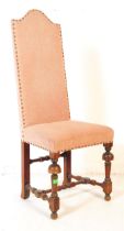 FRENCH INSPIRED PROVINCIAL CARVED MAHOGANY HIGH BACK CHAIR