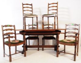20TH CENTURY JAYCEE FURNITURE DINING TABLE WITH SIX CHAIRS