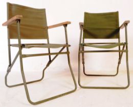 PAIR OF MID CENTURY METAL & CANVAS FOLDING CHAIRS