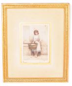 VINTAGE 20TH CENTURY COLOURED PRINT OF YOUNG GIRL