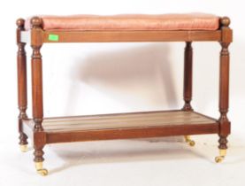 VICTORIAN REVIVAL MAHOGANY HALL BENCH