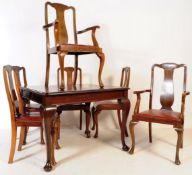 EDWARDIAN MAHOGANY DINING TABLE & SIX DINING CHAIRS