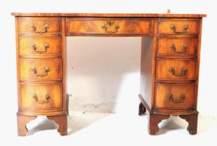 GEORGE III REVIVAL SERPENTINE PEDESTAL DESK