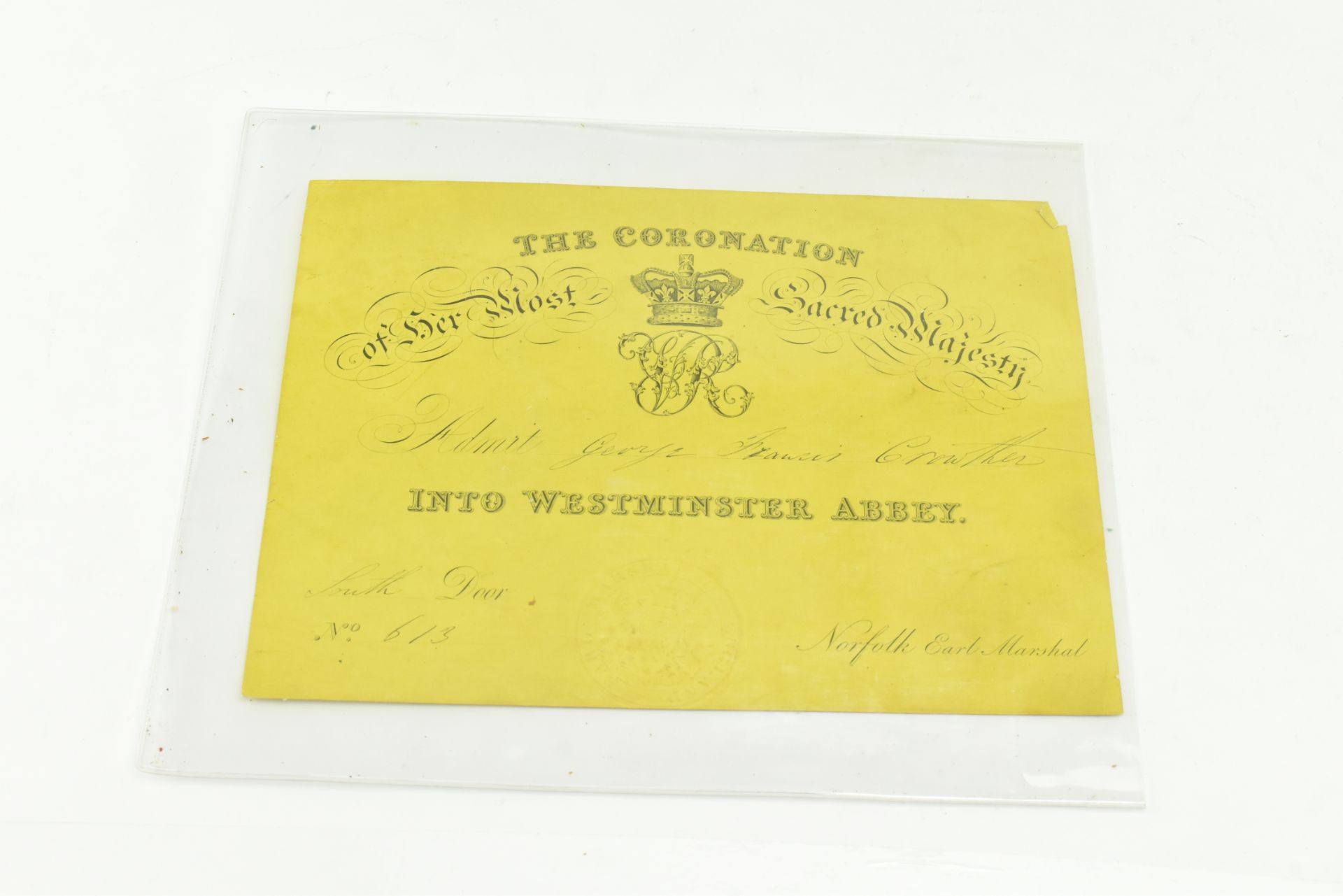 QUEEN VICTORIA - ORIGINAL QUEEN'S CORONATION INVITATION - Bild 9 aus 9